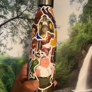 22 oz water bottle anime sticker punkd out